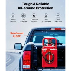 VEVOR Diesel Transfer Tank, 32 Gallon, Portable Kerosene Tank with 12V DC 10GPM Electric Transfer Pump, 13 ft Delivery Hose & Self-sealing Nozzle, Compatible with Diesel & Kerosene