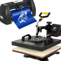 VEVOR Digital Clamshell 15" X 15" (38 X 38cm) Heat Transfer Press + 14 Inch Vinyl Cutter Machine Kit Software