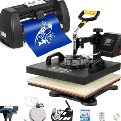 VEVOR Digital Clamshell 15" X 15" (38 X 38cm) Heat Transfer Press + 14 Inch Vinyl Cutter Machine Kit Software