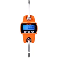 VEVOR Digital Crane Scale, 660 lbs/300 kg Max Capacity, Handheld Hanging Scale with Cast Aluminum Case & LCD Display, 0.1 lbs Division & 3 Unit Switch, Portable Design for Farm Hunting Fishing, Orange