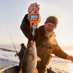 VEVOR Digital Crane Scale, 660 lbs/300 kg Max Capacity, Handheld Hanging Scale with Cast Aluminum Case & LCD Display, 0.1 lbs Division & 3 Unit Switch, Portable Design for Farm Hunting Fishing, Orange