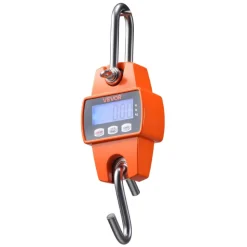 VEVOR Digital Crane Scale, 660 lbs/300 kg Max Capacity, Handheld Hanging Scale with Cast Aluminum Case & LCD Display, 0.1 lbs Division & 3 Unit Switch, Portable Design for Farm Hunting Fishing, Orange