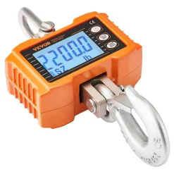 VEVOR Digital Crane Scale, 2200 lbs/1000 kg, Industrial Heavy Duty Hanging Scale with Remote Control, Cast Aluminum Case & LCD Screen, High Precision for Construction, Factory, Farm, Hunting (Orange)