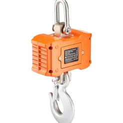 VEVOR Digital Crane Scale, 2200 lbs/1000 kg, Industrial Heavy Duty Hanging Scale with Remote Control, Cast Aluminum Case & LCD Screen, High Precision for Construction, Factory, Farm, Hunting (Orange)
