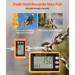 VEVOR Digital Crane Scale, 2200 lbs/1000 kg, Industrial Heavy Duty Hanging Scale with Remote Control, Cast Aluminum Case & LCD Screen, High Precision for Construction, Factory, Farm, Hunting (Orange)