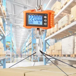 VEVOR Digital Crane Scale, 2200 lbs/1000 kg, Industrial Heavy Duty Hanging Scale with Remote Control, Cast Aluminum Case & LCD Screen, High Precision for Construction, Factory, Farm, Hunting (Orange)