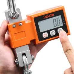 VEVOR Digital Crane Scale, 1100 lbs/500 kg Max Capacity, Heavy Duty Industrial Hanging Scale with Cast Aluminum Case & LCD Display, 0.2 lbs Division & 3 Unit Switch, Auto-Off Setting for Garage