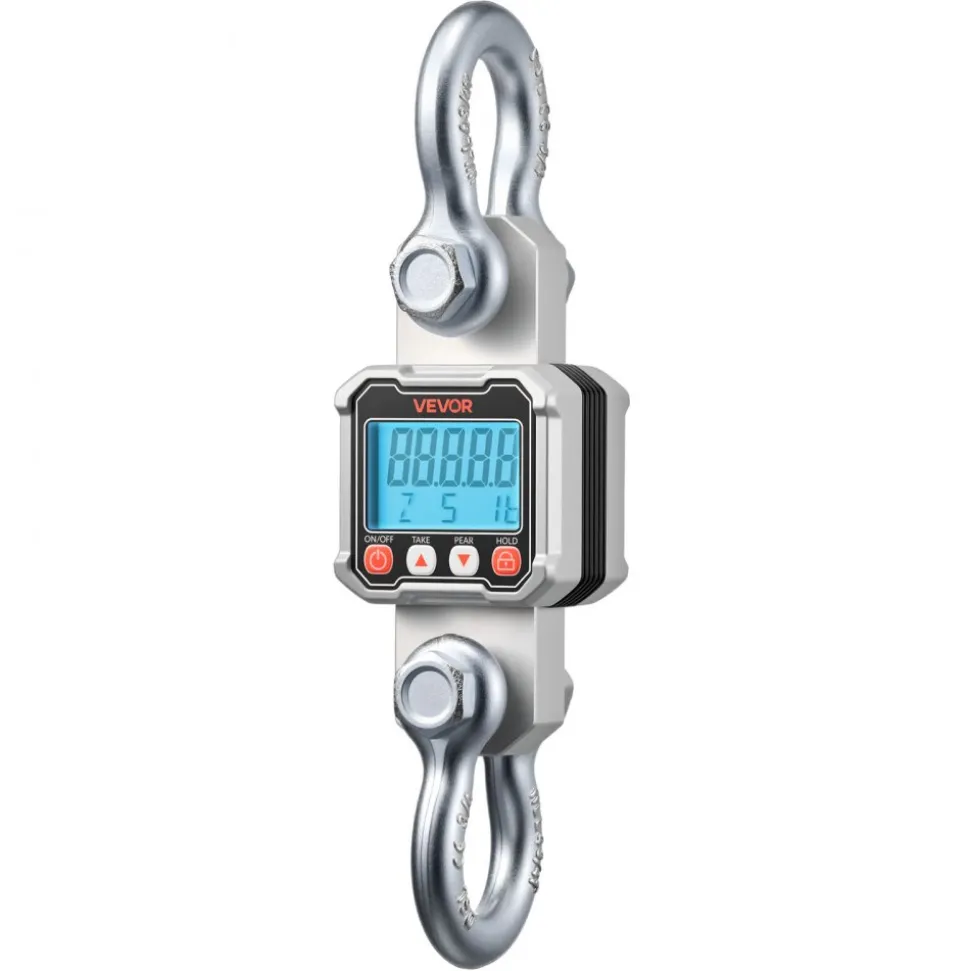 VEVOR Digital Crane Scale, 6600 lbs/3000 kg Max Capacity, Heavy Duty Industrial Hanging Scale with Cast Aluminum Case & LCD Display, 1 lbs Division & 3 Unit Switch, Remote Control for Garage Factory