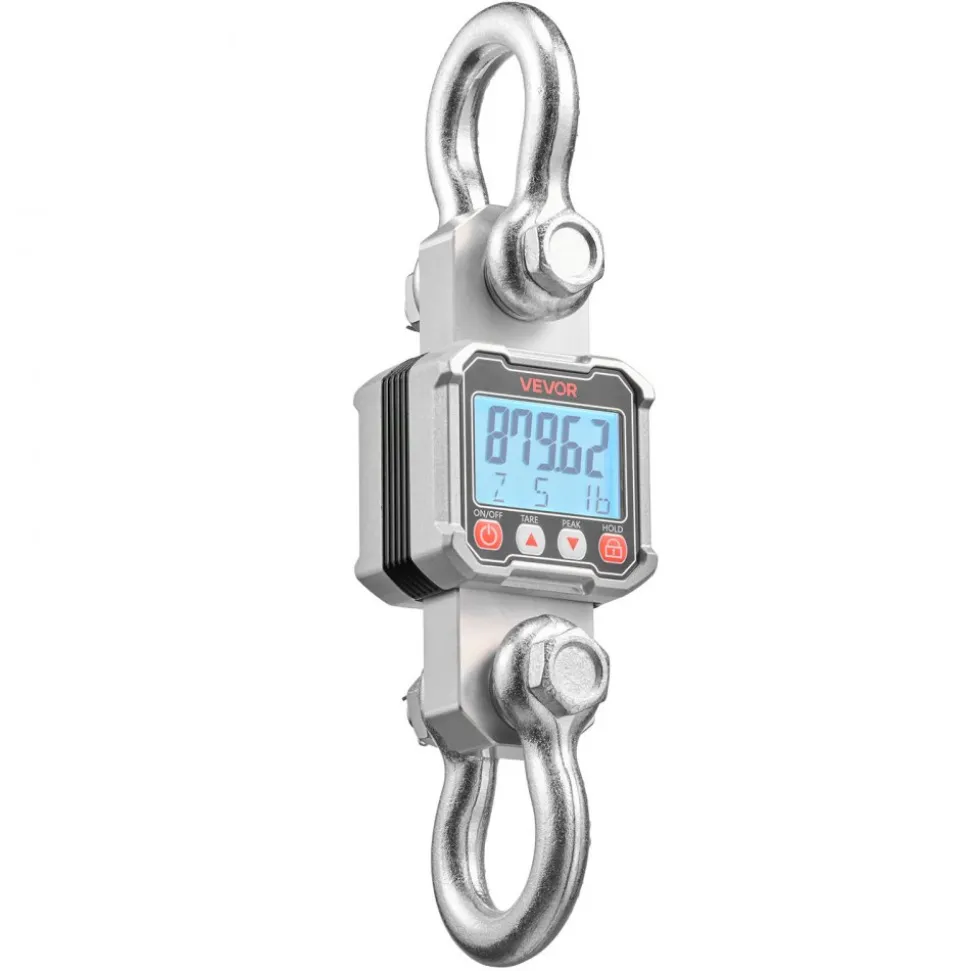 VEVOR Digital Crane Scale, 6600 lbs/3000 kg Max Capacity, Heavy Duty Industrial Hanging Scale with Cast Aluminum Case & LCD Display, 1 lbs Division & 3 Unit Switch, Remote Control for Garage Factory