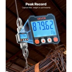 VEVOR Digital Crane Scale, 6600 lbs/3000 kg Max Capacity, Heavy Duty Industrial Hanging Scale with Cast Aluminum Case & LCD Display, 1 lbs Division & 3 Unit Switch, Remote Control for Garage Factory