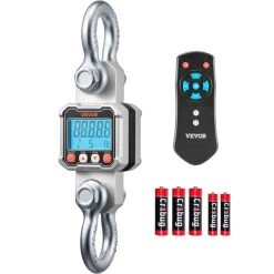 VEVOR Digital Crane Scale, 6600 lbs/3000 kg Max Capacity, Heavy Duty Industrial Hanging Scale with Cast Aluminum Case & LCD Display, 1 lbs Division & 3 Unit Switch, Remote Control for Garage Factory