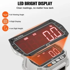 VEVOR Digital Crane Scale, 11000 lbs/5000 kg, Industrial Heavy Duty Hanging Scale with Remote Control, Cast Aluminum Case & LED Screen, High Precision for Construction, Factory, Farm, Hunting (Silver)