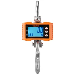 VEVOR Digital Crane Scale, 4400 lbs/2000 kg Max Capacity, Heavy Duty Industrial Hanging Scale with Cast Aluminum Case & LCD Display, 1 lbs Division & 3 Unit Switch, Remote Control for Garage Factory