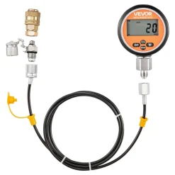 VEVOR Digital Hydraulic Pressure Test Coupling Kit, 10000 PSI Pressure Gauge Manometer Tester with 1 Gauge, 1 Test Coupling, 1 Quick-Release Coupler, and 1 Hose for Excavator Construction Machinery