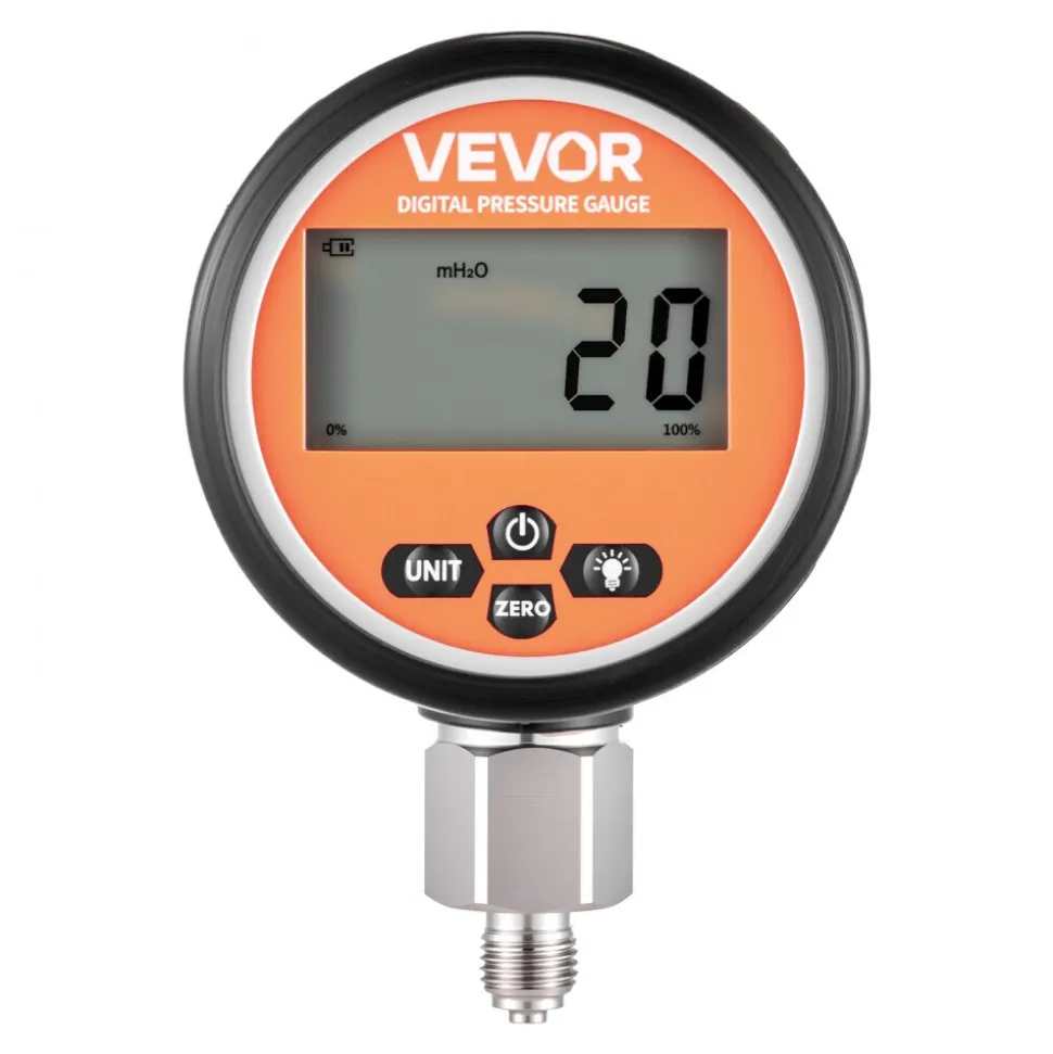 VEVOR Digital Hydraulic Pressure Test Coupling Kit, 10000 PSI Pressure Gauge Manometer Tester with 1 Gauge, 1 Test Coupling, 1 Quick-Release Coupler, and 1 Hose for Excavator Construction Machinery