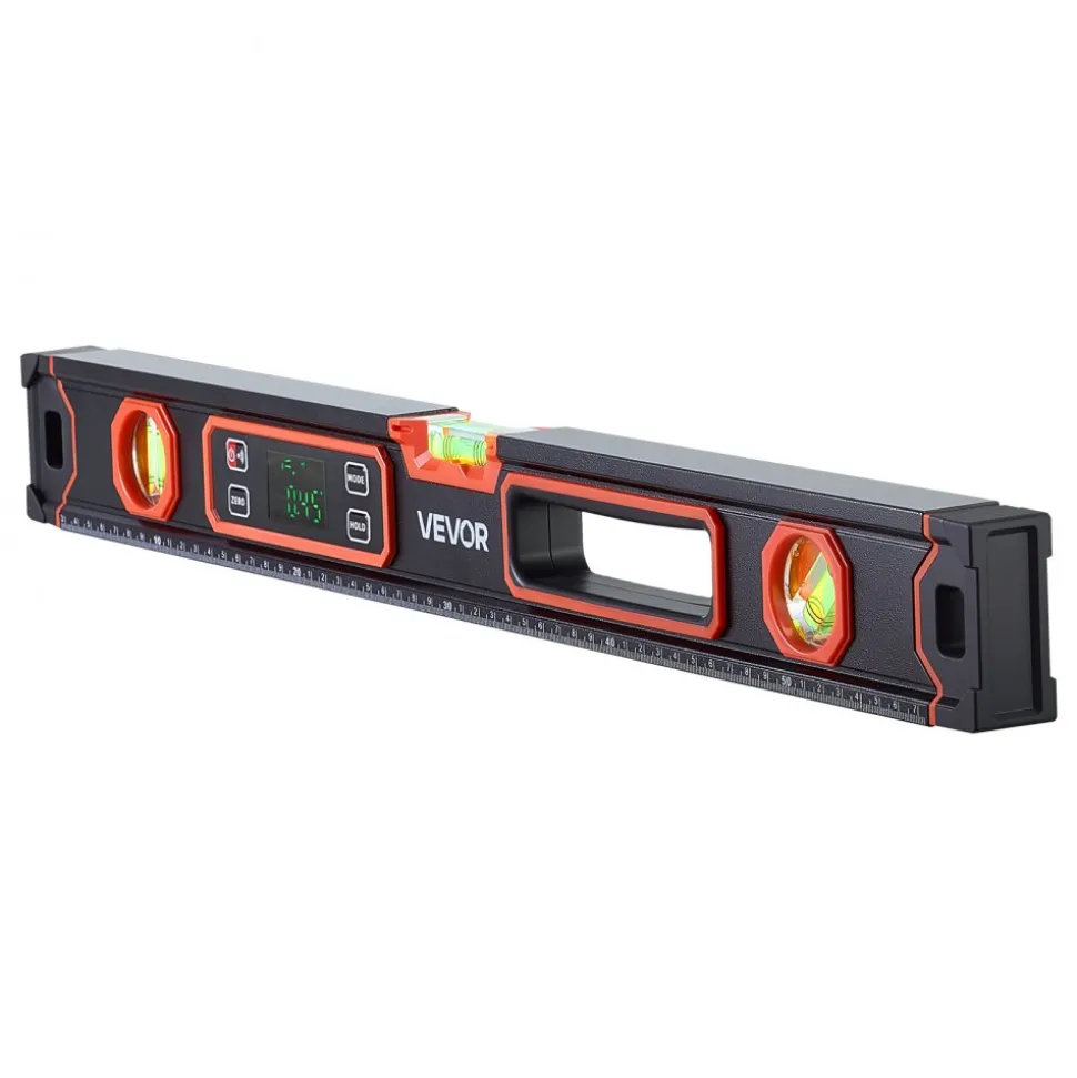 VEVOR Digital Level, 24 in Length, Magnetic Electronic Level with LED Backlit Display, 360° Electronic Leveler Tool with 0°/45°/90° Bubble Vials, IP54 Rating for Construction Carpentry Home Renovation