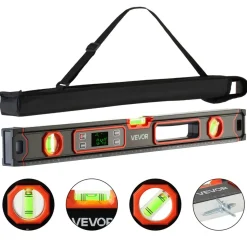 VEVOR Digital Level, 24 in Length, Magnetic Electronic Level with LED Backlit Display, 360° Electronic Leveler Tool with 0°/45°/90° Bubble Vials, IP54 Rating for Construction Carpentry Home Renovation
