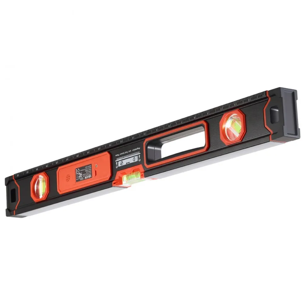 VEVOR Digital Level, 24 in Length, Magnetic Electronic Level with LED Backlit Display, 360° Electronic Leveler Tool with 0°/45°/90° Bubble Vials, IP54 Rating for Construction Carpentry Home Renovation