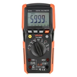 VEVOR Digital Multimeter, 6000-Count TRMS DC/AC Voltmeter Current Tester, Auto-Ranging Multimeter for Current Voltage Resistance Capacitance Temperature Diodes Continuity Low Impedance Measurment