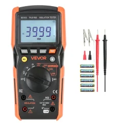 VEVOR Digital Multimeter, 4000-Count TRMS Voltmeter Ohmmeter, 1000V AC/DC Voltage Tester with Switchable Auto/Manual Range for Voltage, Resistance, and Continuity Measurment