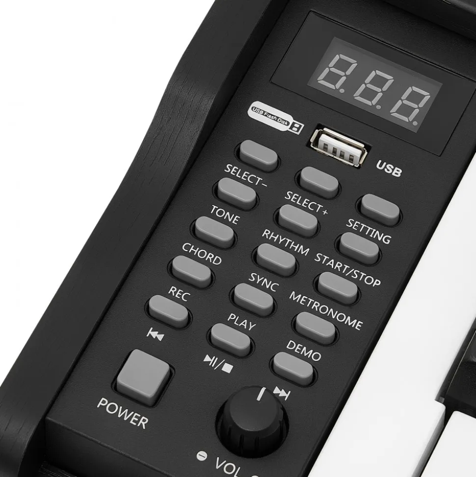 VEVOR Digital Piano 88 Keys Semi Weighted Full Size Keyboard Stand Black, for Beginners, 600 Tones, 600 Rhythms, Electric Piano, with Sustain Pedal, Speaker, Headphone Jack, USB/MIDI, Power Adapter