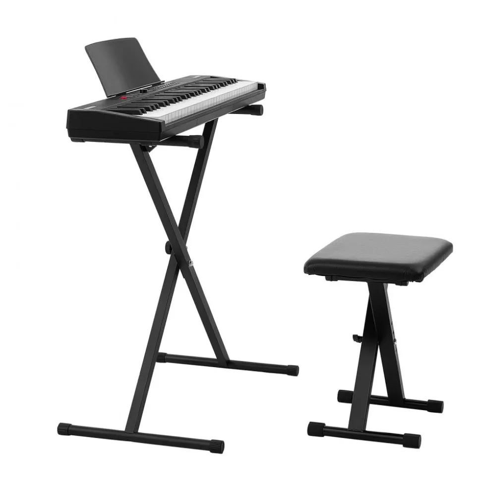 VEVOR Digital Piano 61 Keys Semi Weighted Keyboard Portable Stand Bench, for Beginners, 128 Tones, 128 Rhythms, Dual Power Supply Electronic Piano, with Pedal, Headphone Jack, USB/MIDI, Music Stand