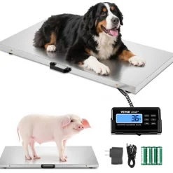 VEVOR Digital Postal Scale, 0.2 lbs Dual Accuracy, 1100 lbs Commercial Weight Scale with Hold/Tare Function & LCD Display, Fit for Packages, Postage, Luggage, Battery and Power Adapter Included