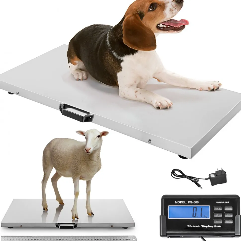 VEVOR Digital Postal Scale, 0.2 lbs Dual Accuracy, 1100 lbs Commercial Weight Scale with Hold/Tare Function & LCD Display, Fit for Packages, Postage, Luggage, Battery and Power Adapter Included