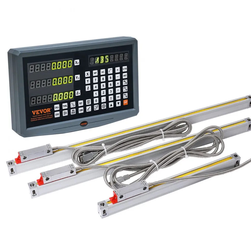VEVOR Digital Readout 10'' & 20'' & 24'' Linear Scale 3 Axis DRO Display Kit