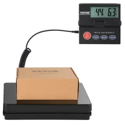 VEVOR Digital Shipping Scale, 110 lbs x 0.07 oz. Heavy Duty Postal Scale with Timer, Tare, Hold Function, 90° Foldable LCD Screen Package Scale for Laggage, Home, Post Office, AC/DC Powered, FCC Liste