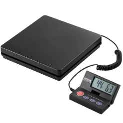VEVOR Digital Shipping Scale, 110 lbs x 0.07 oz. Heavy Duty Postal Scale with Timer, Tare, Hold Function, 90° Foldable LCD Screen Package Scale for Laggage, Home, Post Office, AC/DC Powered, FCC Liste