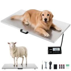VEVOR Digital Shipping Scale, 0.1 lbs High Accuracy, 660 lbs Postal Scale with LCD Display, Hold/Tare Function & AC/DC Power Supply, Fit for Packages, Postage, Luggage, Battery & Adapter Included