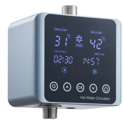 VEVOR Digital Smart Instant Hot Water Recirculating Pump Kit, with Built-in Thermostat, Timer, Digital Screen, Under Sink Recirculation Circulation Circulator Pump System, for House Water Heaters