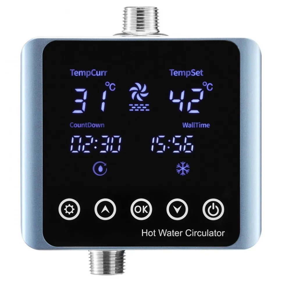 VEVOR Digital Smart Instant Hot Water Recirculating Pump Kit, with Built-in Thermostat, Timer, Digital Screen, Under Sink Recirculation Circulation Circulator Pump System, for House Water Heaters