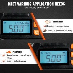 VEVOR Digital Torque Screwdriver, 1/4" Drive Screwdriver Torque Wrench, Electrician Torque Screwdriver with LCD, 2.65-70.67 in-lbs Torque Range, 0.01 N.m Increment Torque Screwdriver with Bits & Case