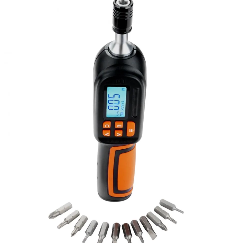 VEVOR Digital Torque Screwdriver, 1/4" Drive Screwdriver Torque Wrench, Electrician Torque Screwdriver with LCD, 2.65-70.67 in-lbs Torque Range, 0.01 N.m Increment Torque Screwdriver with Bits & Case