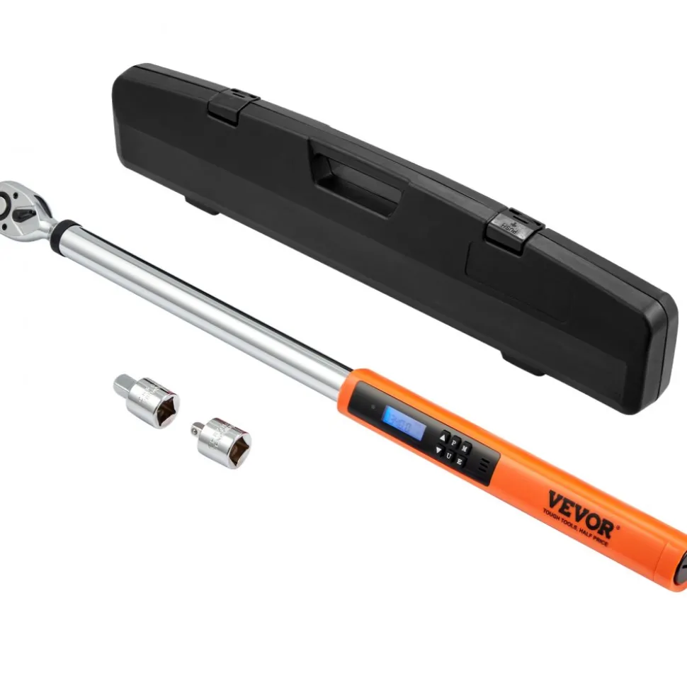 VEVOR Digital Torque Wrench, 1/2" Drive Electronic Torque Wrench, Torque Wrench Kit 25-250ft.lb/34-340n.m Torque Range Accurate to ±2%, 3-Mode Adjustable Torque Wrench Set with LED Buzzer Calibration
