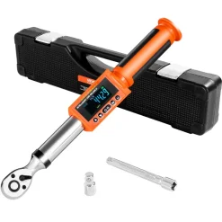 VEVOR Digital Torque Wrench, 3/8 Inch Drive, 0-99.57 lbf-ft / 0-135 N.m, 72-Tooth, ±2% High Accuracy Electronic Torque Wrench with Preset Value, Buzzer and LED Notification, for Automotive Motorcycle
