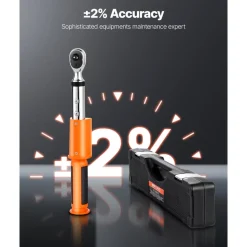 VEVOR Digital Torque Wrench, 3/8 Inch Drive, 0-99.57 lbf-ft / 0-135 N.m, 72-Tooth, ±2% High Accuracy Electronic Torque Wrench with Preset Value, Buzzer and LED Notification, for Automotive Motorcycle