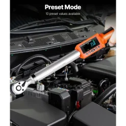 VEVOR Digital Torque Wrench Set, 2 Pieces, 1/2, 3/8 Inch Drive, 72-Tooth, ±2% High Accuracy Electronic Torque Wrench with Preset Value, Buzzer and LED Notification, for Automotive Motorcycle