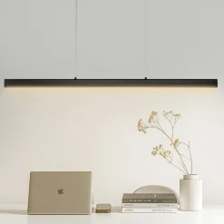 VEVOR Dimmable Linear Pendant Light, 20W, 47 in LED Linear Light Fixture Chandelier with Acrylic Lampshade 3000K / 4000K / 6500K Color Temperature Adjustable Height, for Dining Room Kitchen Island