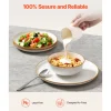 VEVOR Dinnerware Set, Service for 4 (12 PCS), Round Plates and Bowls Sets, Scratch Resistant Ceramic Dinner Ware, Dishwasher and Microwave Suitable Kitchen Dish, for Dessert Salad Soup Pasta, White