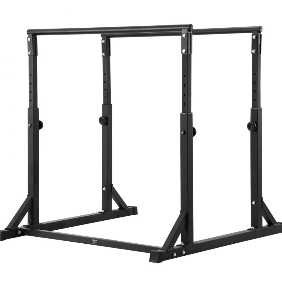 VEVOR Dip Bar, 800 lbs Capacity, Heave Duty Dip Stand Station with Adjustable Height, Fitness Workout Dip Bar Station Stabilizer Parallette Push Up Stand, Parallel Bars for Strength Training Home Gym