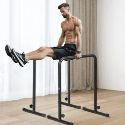 VEVOR Dip Bars, 440 lbs Capacity, Heave Duty Dip Stand Station with Adjustable Height, Fitness Workout Dip Bar Station Stabilizer Parallette Push Up Stand, Parallel Bars for Strength Training Home Gym