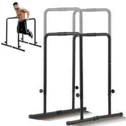 VEVOR Dip Bars, 440 lbs Capacity, Heave Duty Dip Stand Station with Adjustable Height, Fitness Workout Dip Bar Station Stabilizer Parallette Push Up Stand, Parallel Bars for Strength Training Home Gym