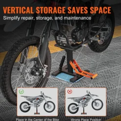 VEVOR Dirt Bike Lift Stand, Motorcycle Jack Lift Stand 440 lbs Capacity and Hydraulic Lift Operation, Adjustable Height Hoist Table, for Dirt Pit Bike Repair, Maintenance, Dirt Bike Accessories