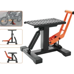 VEVOR Dirt Bike Lift Stand, Motorcycle Jack Lift Stand 440 lbs Capacity and Hydraulic Lift Operation, Adjustable Height Hoist Table, for Dirt Pit Bike Repair, Maintenance, Dirt Bike Accessories
