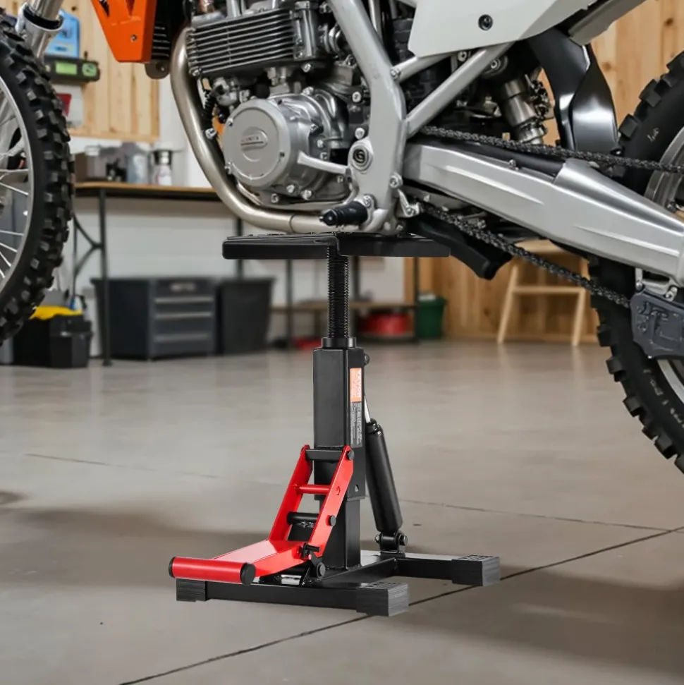 VEVOR Dirt Bike Lift Stand, Motorcycle Jack Lift Stand 1200lbs Capacity and Hydraulic Lift Operation, Hoist Table Adjustable Height 9.8"-18.3" for Dirtbike Repair, Maintenance, Dirt Bike Accessories
