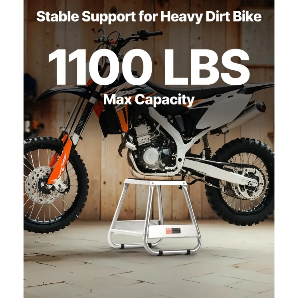 VEVOR Dirt Bike Stand, 1100 lbs Load Capacity Dirtbike Pit Stand, Universal Non-Slip Off-Road Steel Heavy Duty Dirtbike Maintenance Lift, Moto Box Stand for Motorcycle & Powersports Maintainence