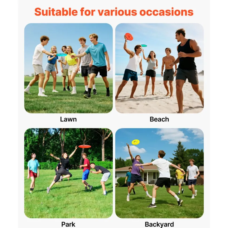 VEVOR Disc Golf Set, 3 Pack Disc Golf Starter Set, Beginners Flying Discs for Full-Body Strength Training, with Putter, Mid-Range, Driver for Outdoor Backyard, Lawn, Beach, and Park